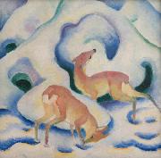 Franz Marc Deer in the Snow (mk34) USA oil painting artist